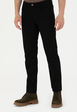 Erkek Slim Fit Siyah Kanvas Pantolon - 50271429140
