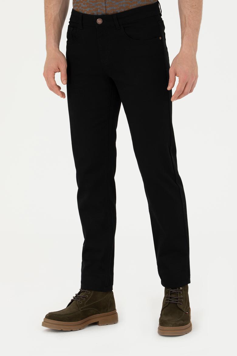 Erkek Slim Fit Siyah Kanvas Pantolon - 50271429140
