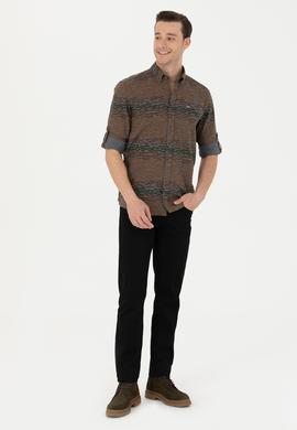 Erkek Slim Fit Siyah Kanvas Pantolon - 50271429140