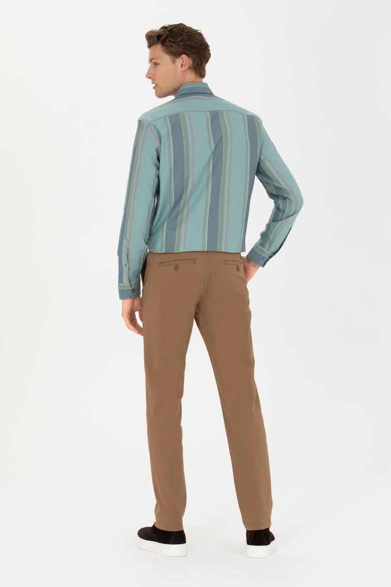Erkek Slim Fit Camel Kanvas Pantolon - 50271467085