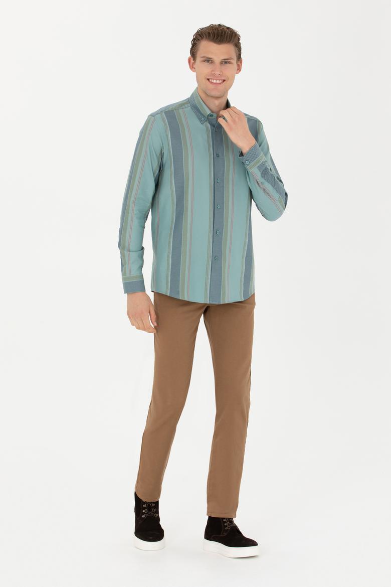 Erkek Slim Fit Camel Kanvas Pantolon - 50271467085