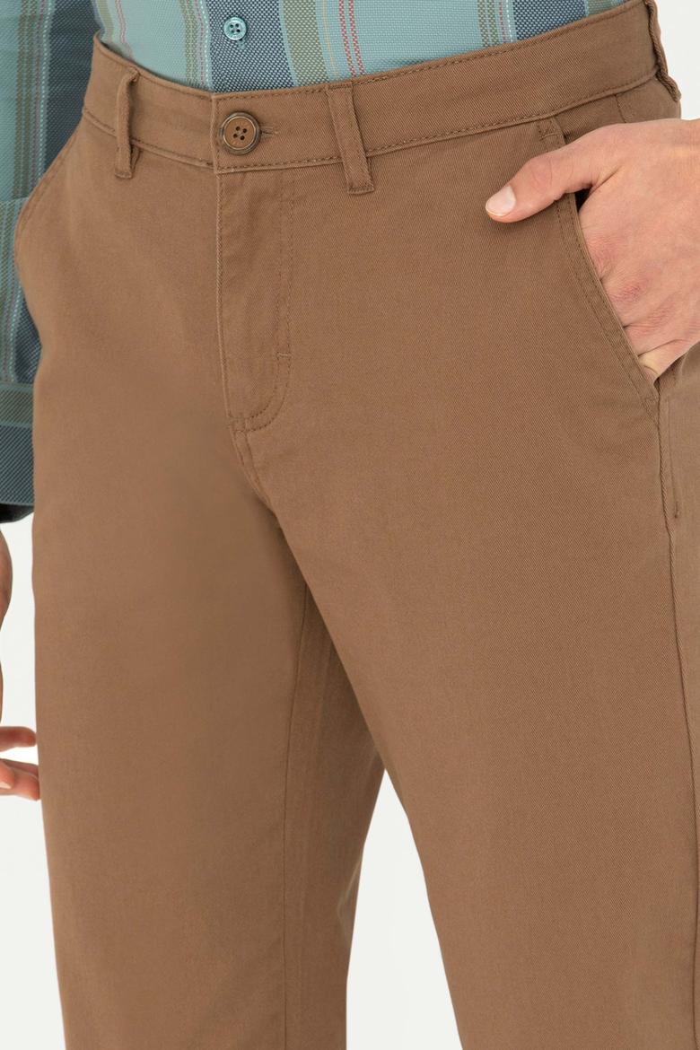 Erkek Slim Fit Camel Kanvas Pantolon - 50271467085