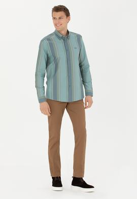Erkek Slim Fit Camel Kanvas Pantolon - 50271467085