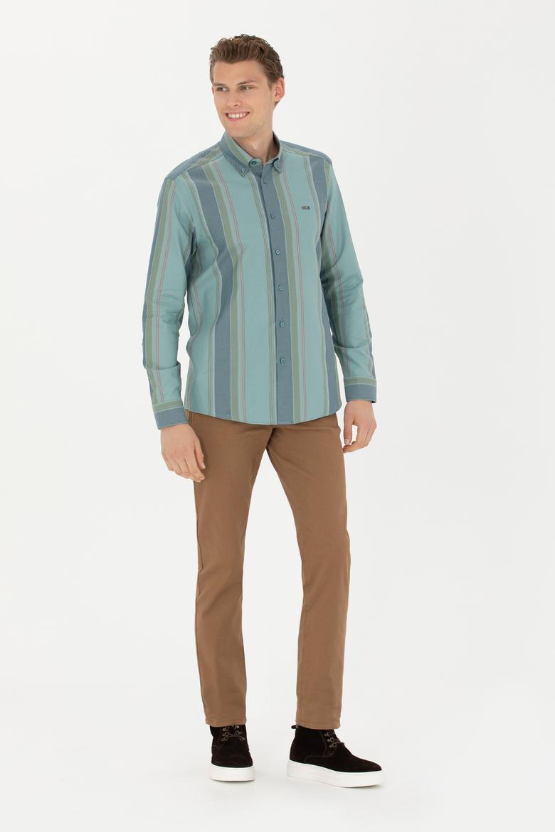 Erkek Slim Fit Camel Kanvas Pantolon - 50271467085