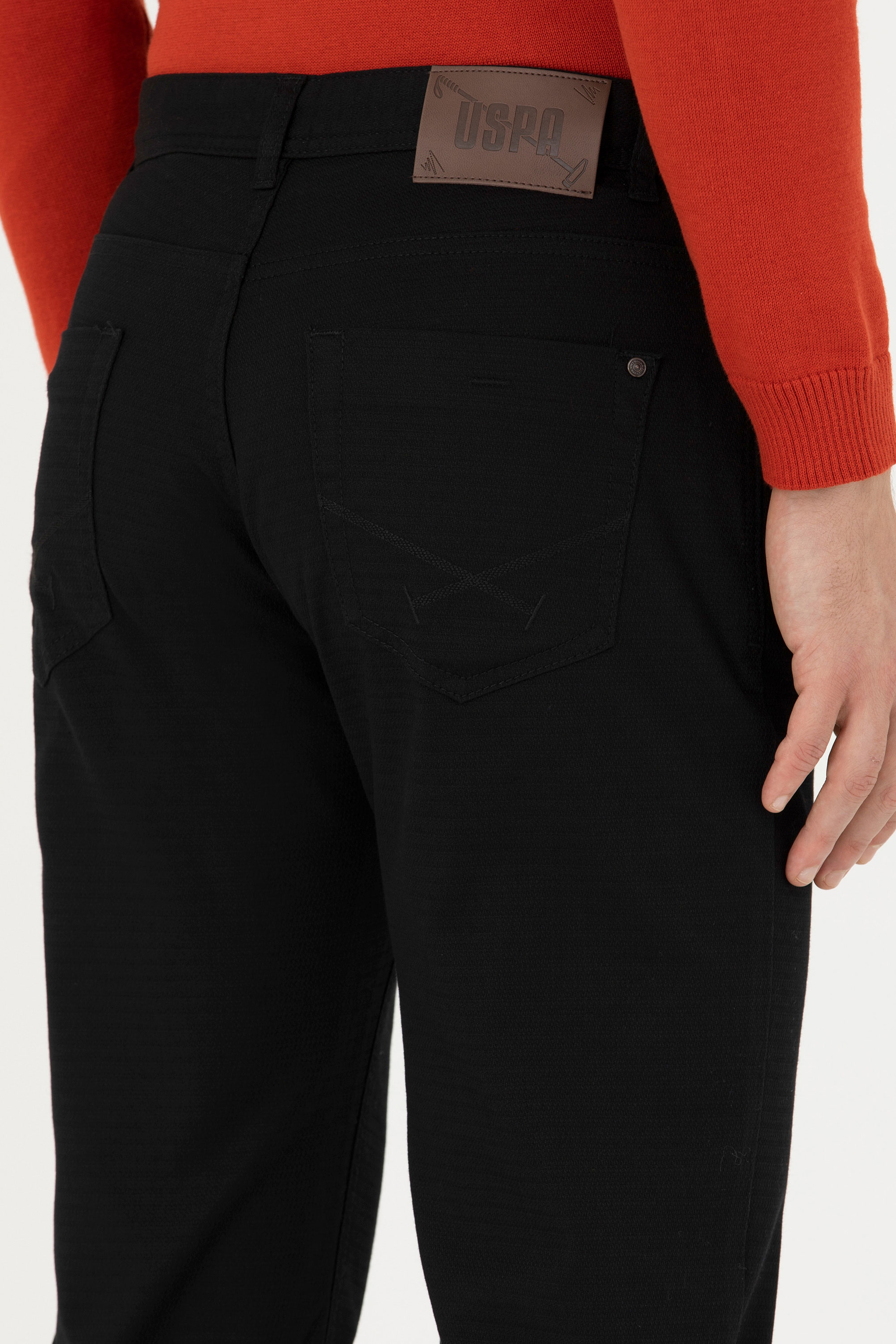 Erkek Regular Fit Siyah Kanvas Pantolon - Image 7