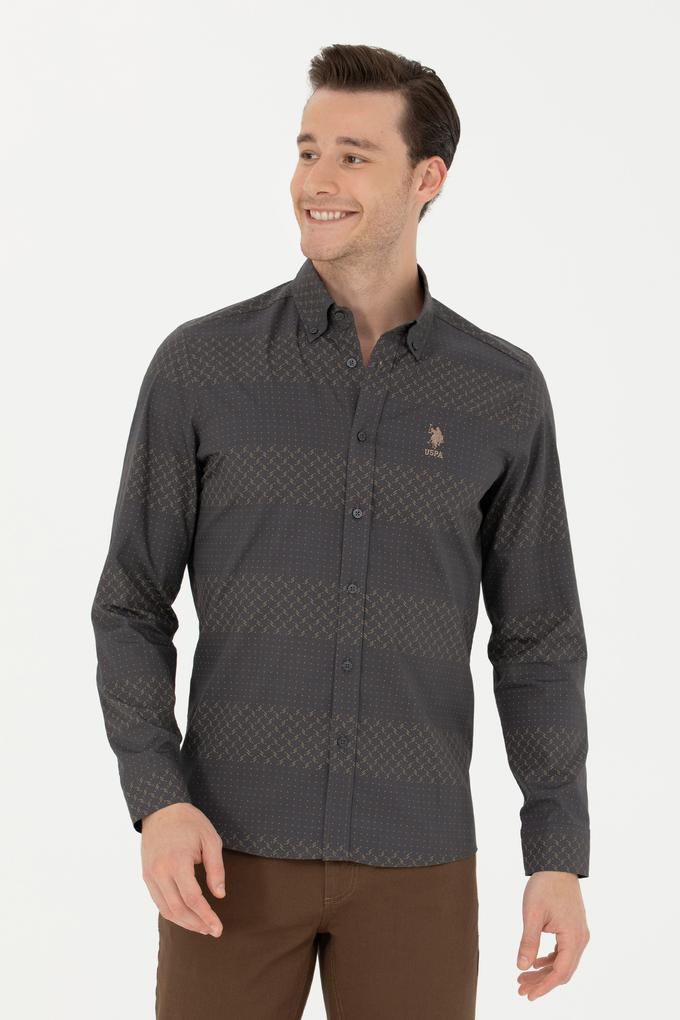 Erkek Antrasit Uzun Kollu Gömlek