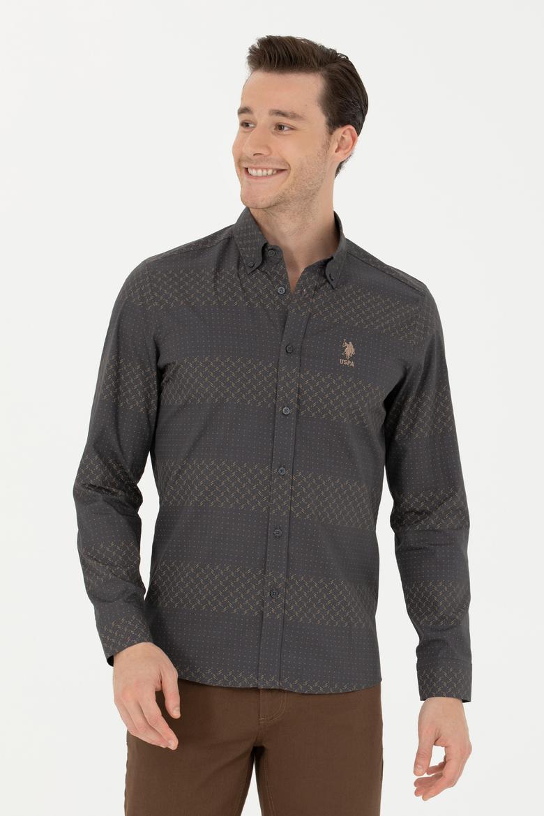 Erkek Antrasit Uzun Kollu Gömlek