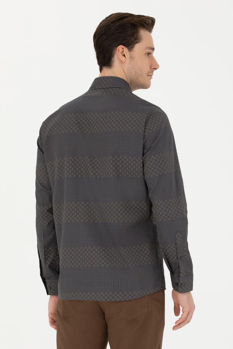 Erkek Antrasit Uzun Kollu Gömlek - 50272440006