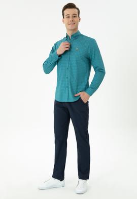 Erkek Petrol Uzun Kollu Gömlek - 50272445060