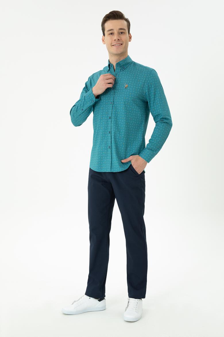 Erkek Petrol Uzun Kollu Gömlek - 50272445060