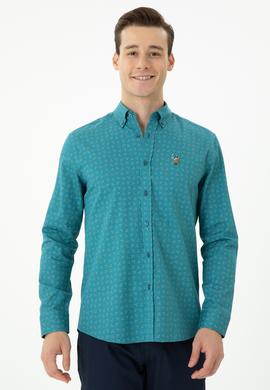 Erkek Petrol Uzun Kollu Gömlek - 50272445060