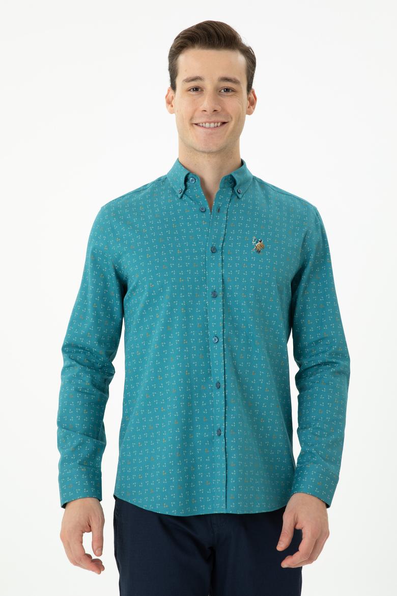 Erkek Petrol Uzun Kollu Gömlek - 50272445060