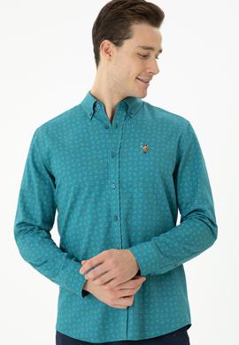 Erkek Petrol Uzun Kollu Gömlek - 50272445060