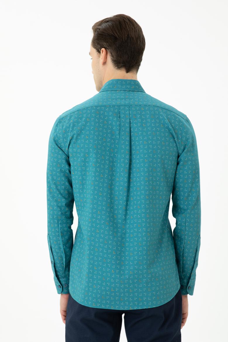 Erkek Petrol Uzun Kollu Gömlek - 50272445060