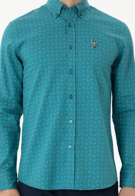 Erkek Petrol Uzun Kollu Gömlek - 50272445060