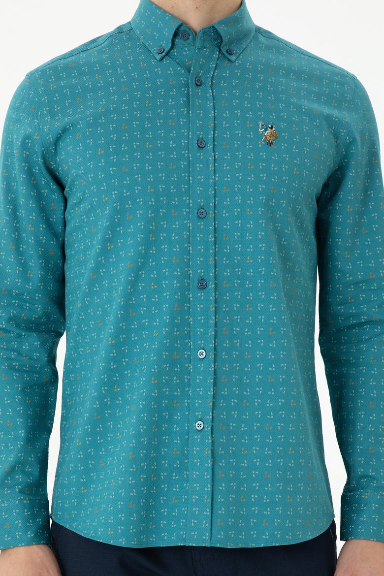 Erkek Petrol Uzun Kollu Gömlek - 50272445060