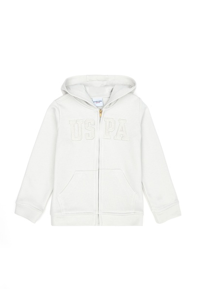 Kız Çocuk Taş Fermuarlı Basic Sweatshirt