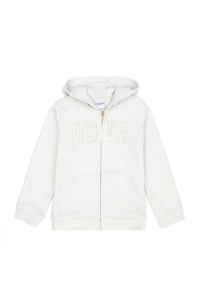 Kız Çocuk Taş Fermuarlı Basic Sweatshirt