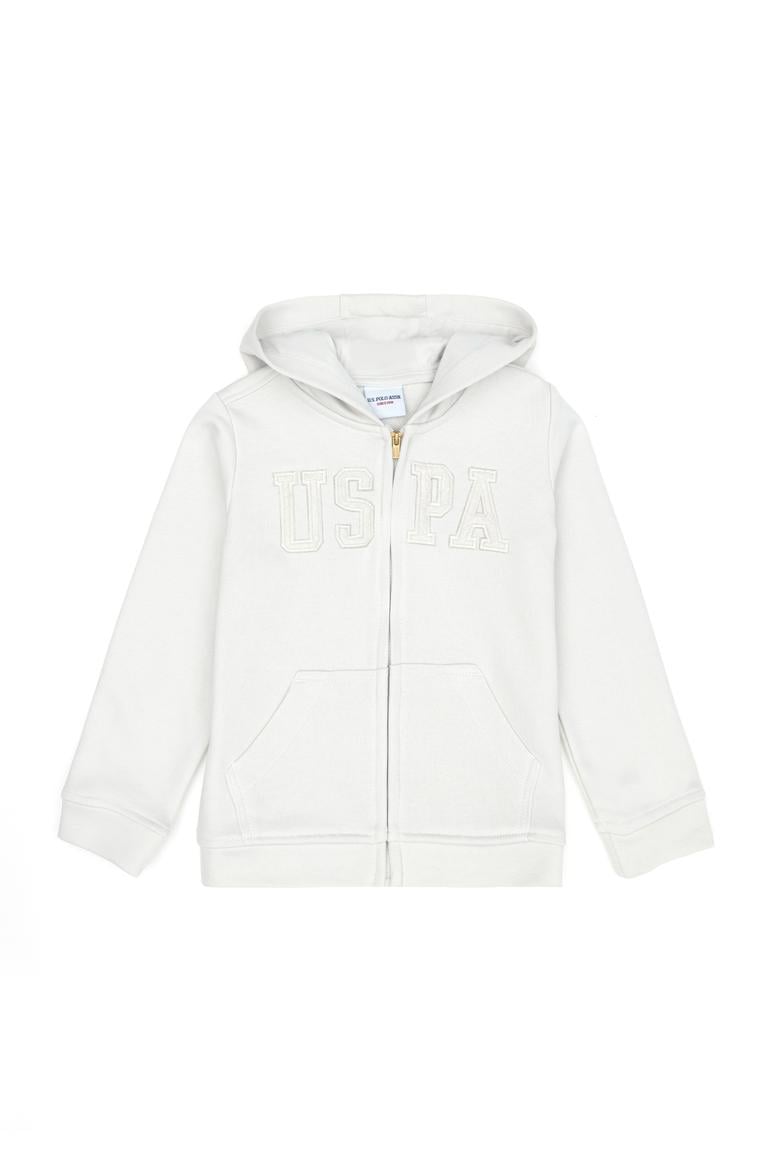 Kız Çocuk Taş Fermuarlı Basic Sweatshirt