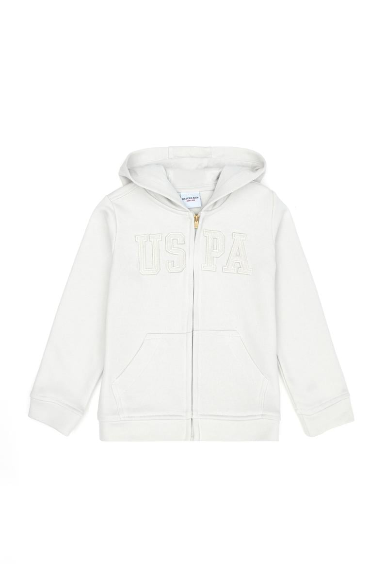 Kız Çocuk Taş Fermuarlı Basic Sweatshirt