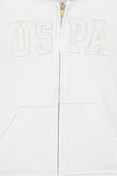 Kız Çocuk Taş Fermuarlı Basic Sweatshirt