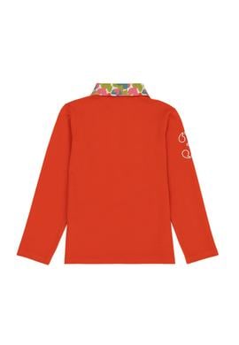 Kız Çocuk Turuncu Polo Yaka Basic Sweatshirt - 50272633019