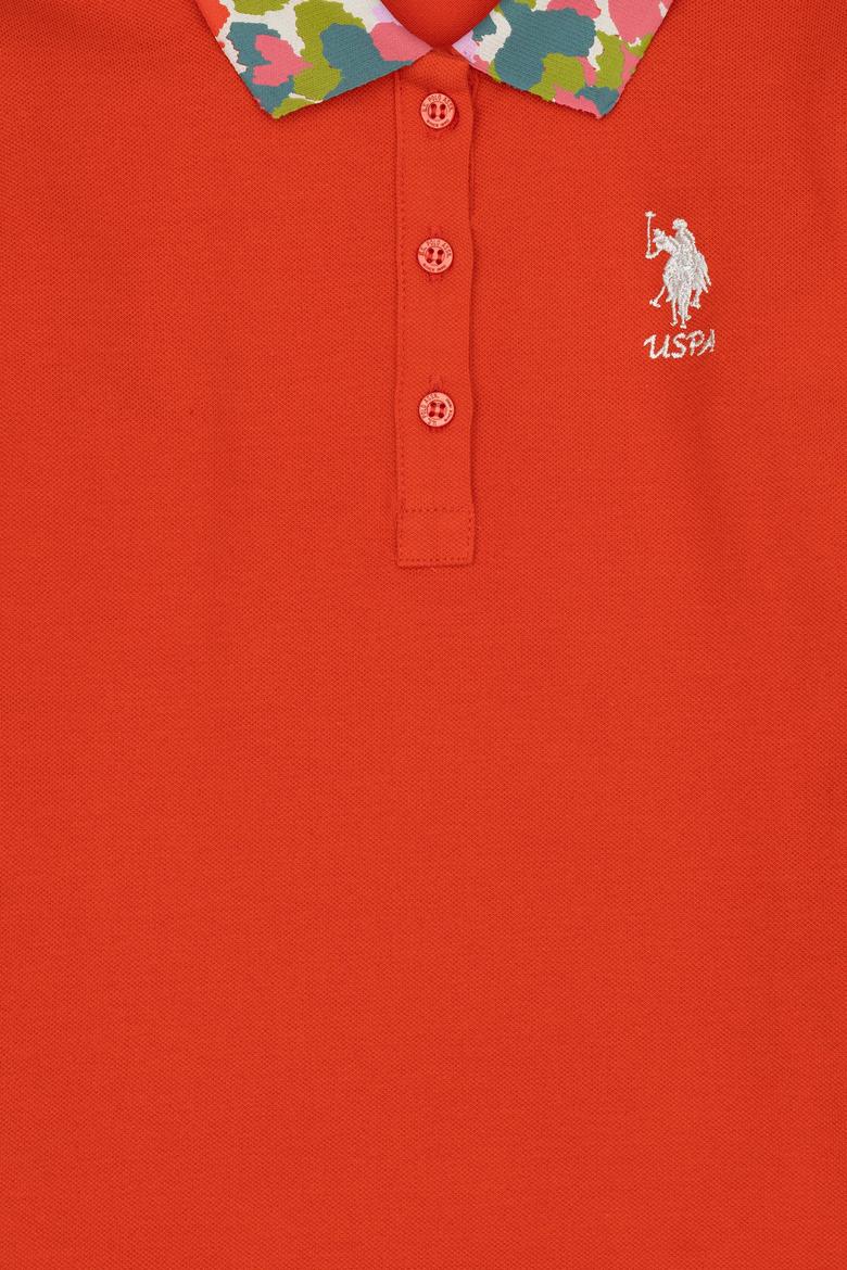 Kız Çocuk Turuncu Polo Yaka Basic Sweatshirt - 50272633019