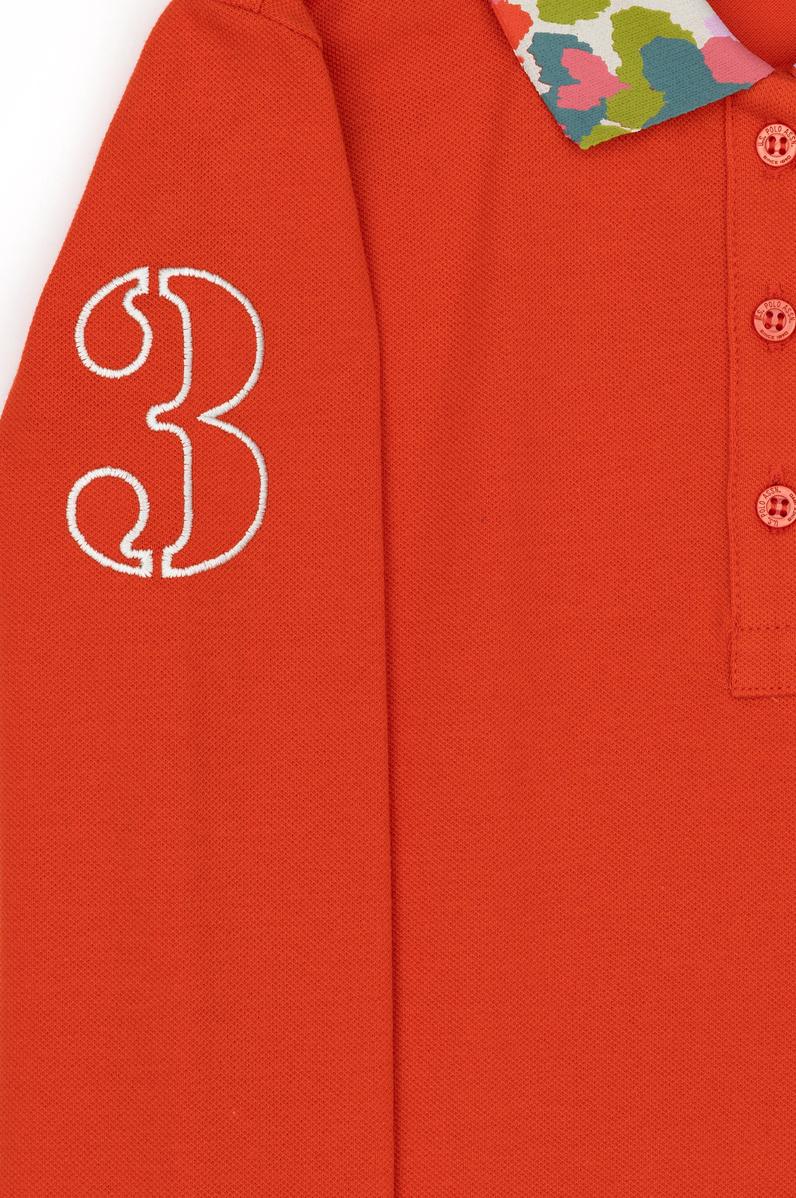 Kız Çocuk Turuncu Polo Yaka Basic Sweatshirt