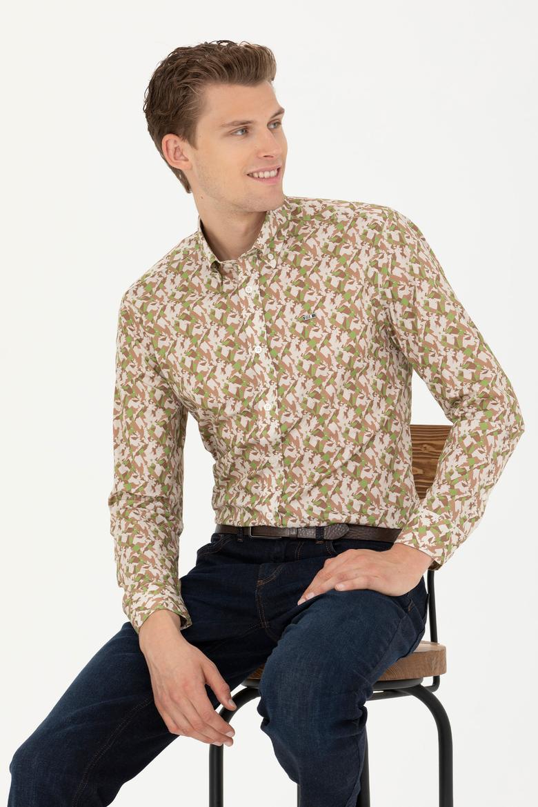 Erkek Taş Uzun Kollu Gömlek