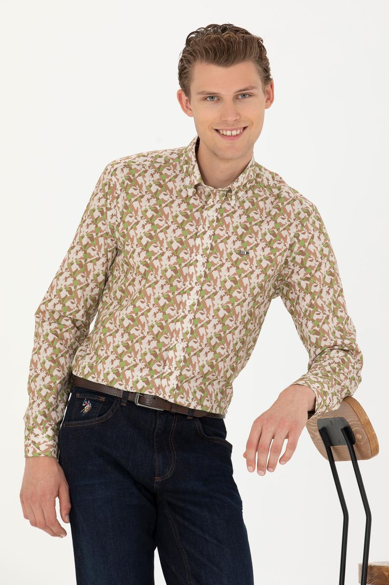 Erkek Taş Uzun Kollu Gömlek