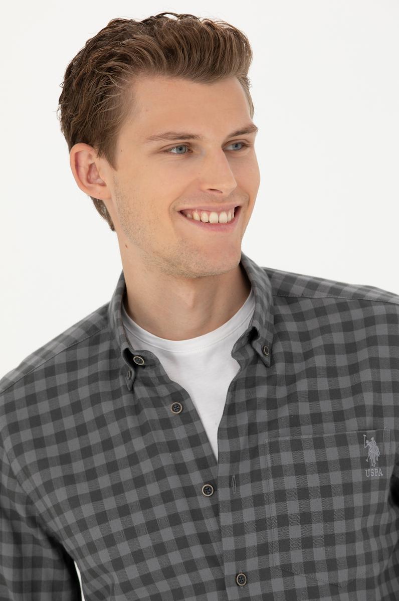 Erkek Antrasit Uzun Kollu Gömlek