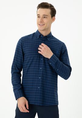 Erkek Saks Uzun Kollu Gömlek - 50272690021