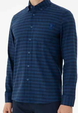 Erkek Saks Uzun Kollu Gömlek - 50272690021