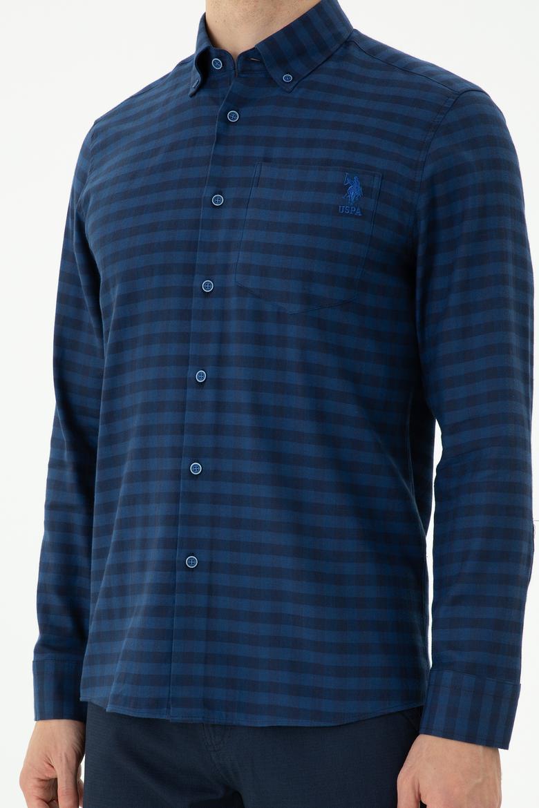 Erkek Saks Uzun Kollu Gömlek - 50272690021