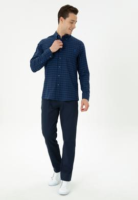 Erkek Saks Uzun Kollu Gömlek - 50272690021