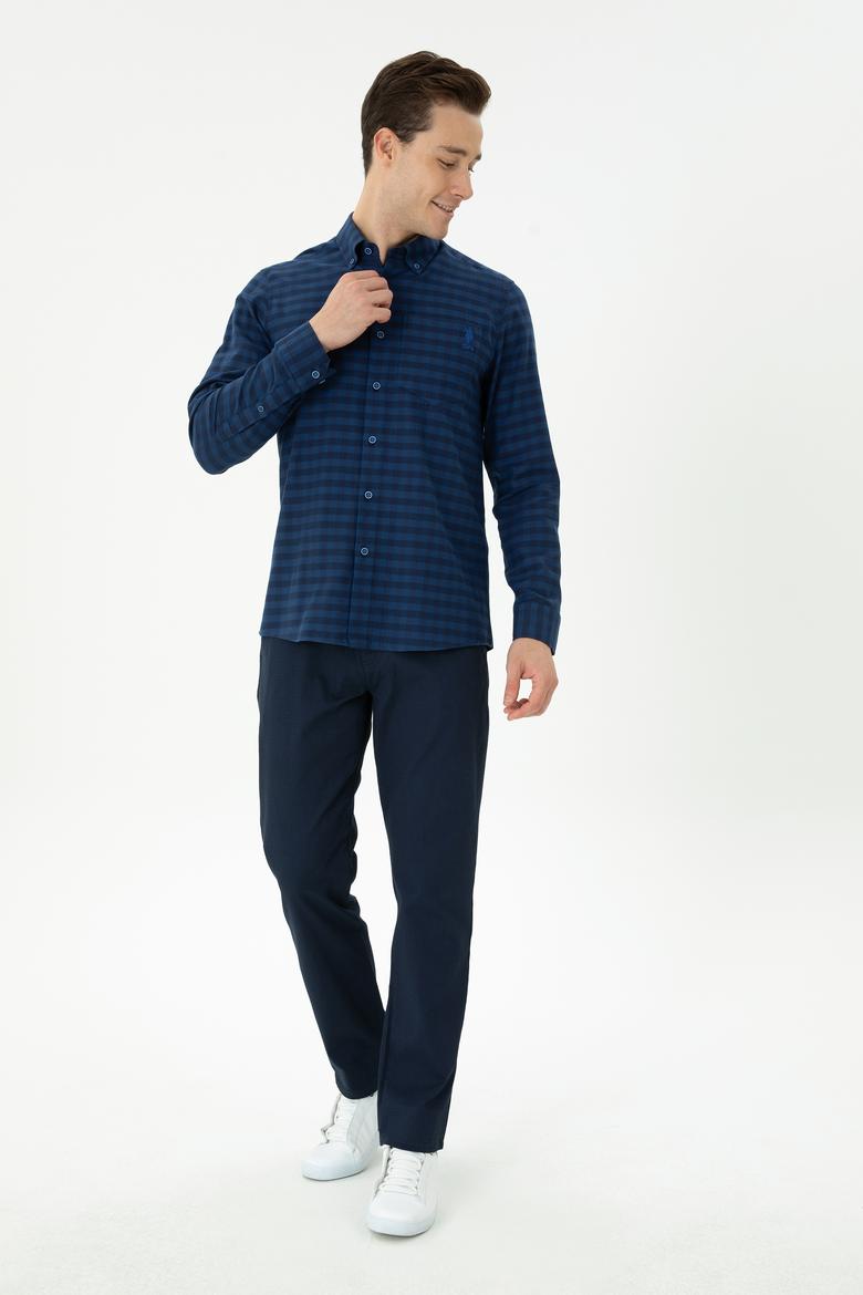 Erkek Saks Uzun Kollu Gömlek - 50272690021