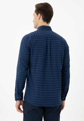 Erkek Saks Uzun Kollu Gömlek - 50272690021