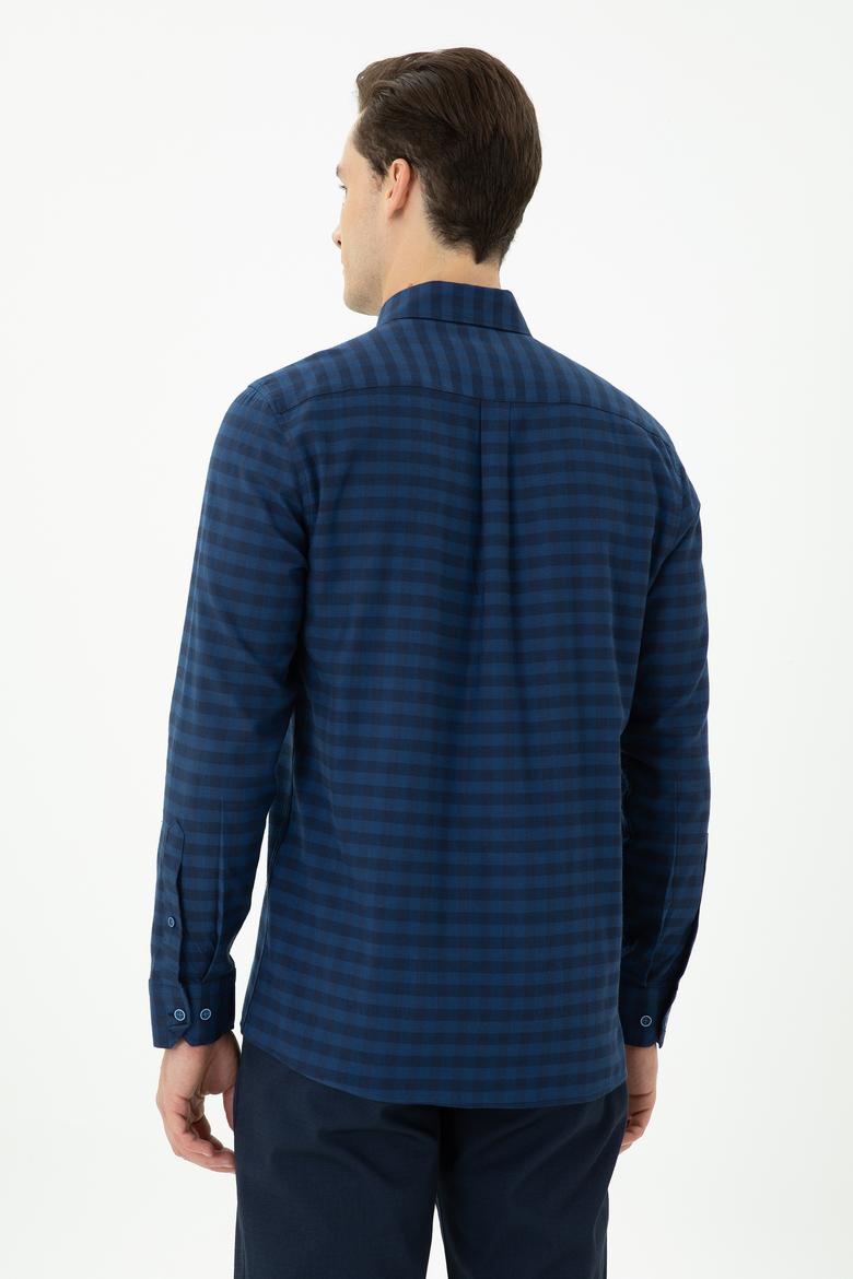 Erkek Saks Uzun Kollu Gömlek - 50272690021