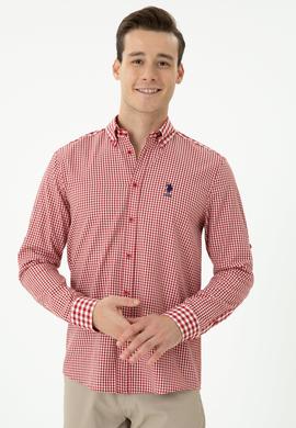 Erkek Kırmızı Uzun Kollu Gömlek - 50272703033