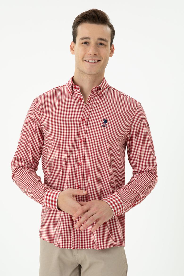 Erkek Kırmızı Uzun Kollu Gömlek