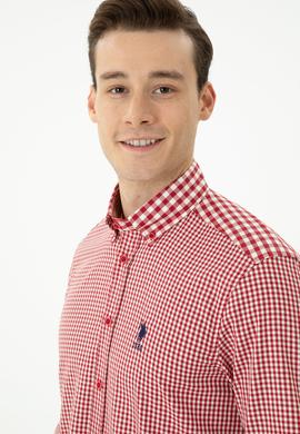Erkek Kırmızı Uzun Kollu Gömlek - 50272703033