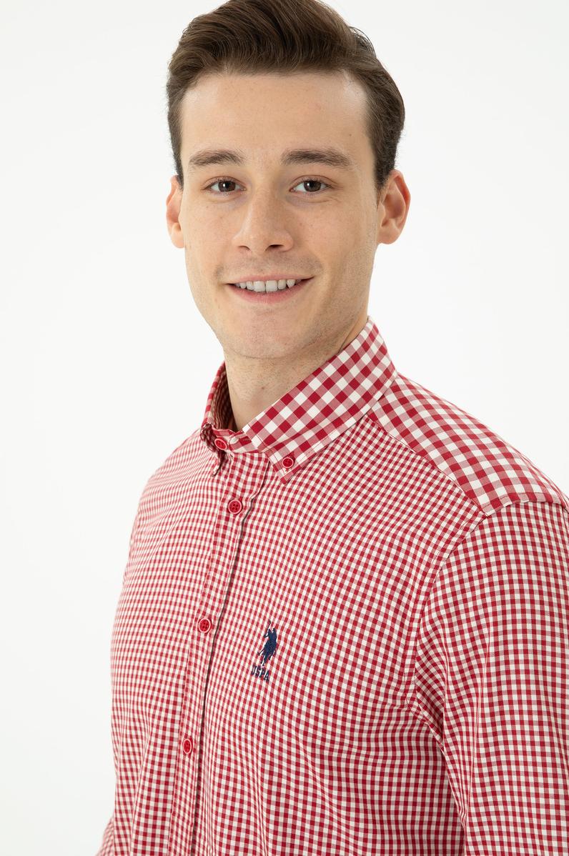 Erkek Kırmızı Uzun Kollu Gömlek