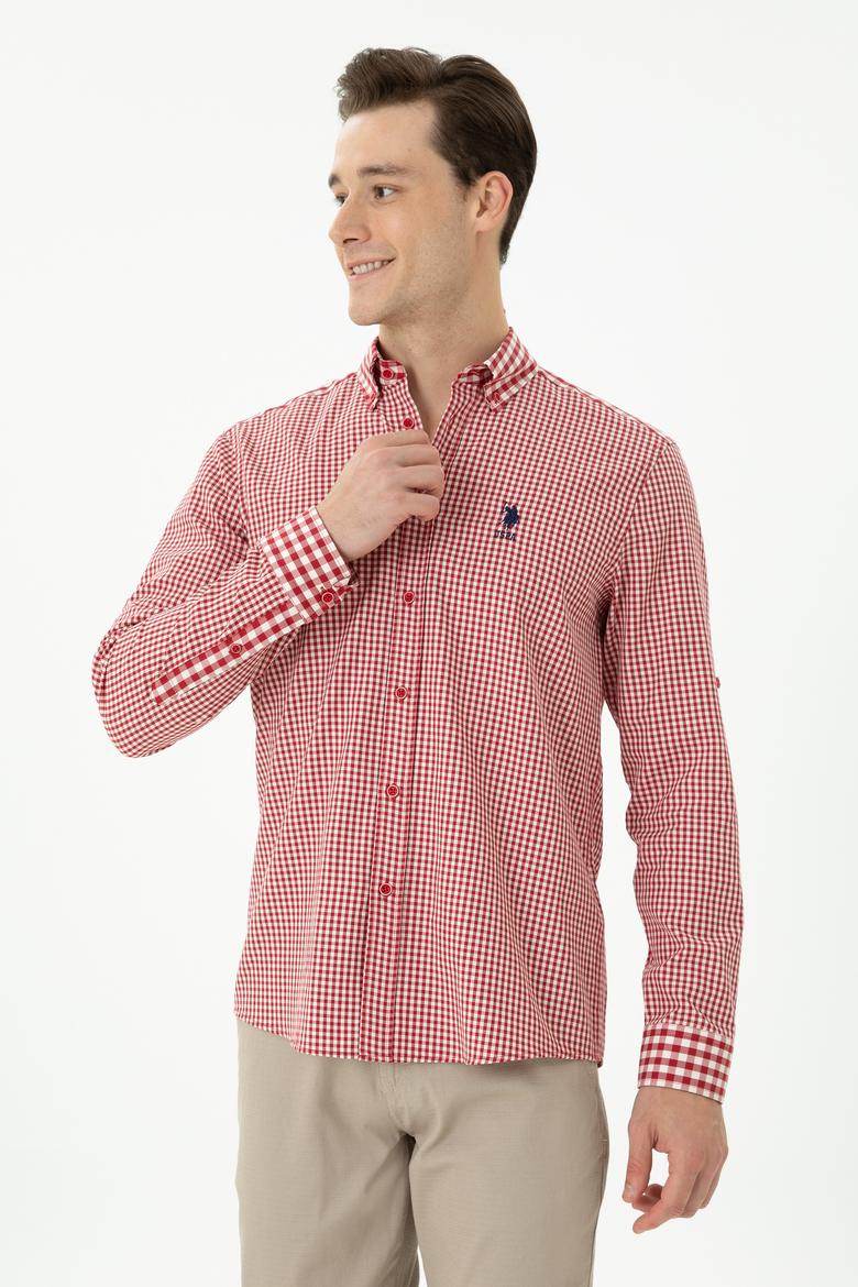 Erkek Kırmızı Uzun Kollu Gömlek - 50272703033