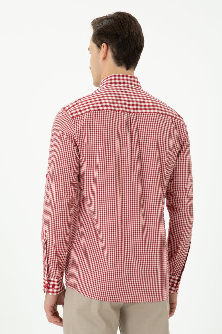 Erkek Kırmızı Uzun Kollu Gömlek - 50272703033