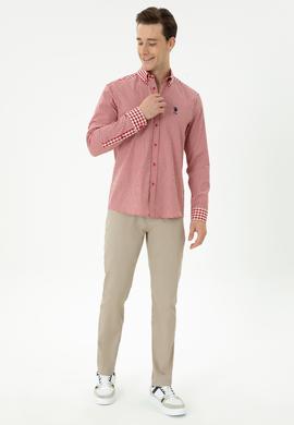 Erkek Kırmızı Uzun Kollu Gömlek - 50272703033