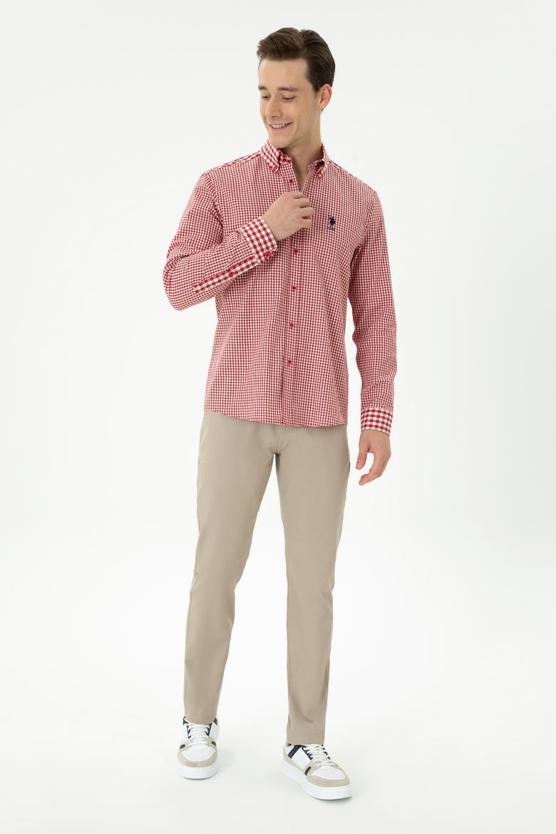 Erkek Kırmızı Uzun Kollu Gömlek - 50272703033