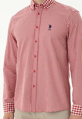 Erkek Kırmızı Uzun Kollu Gömlek - 50272703033