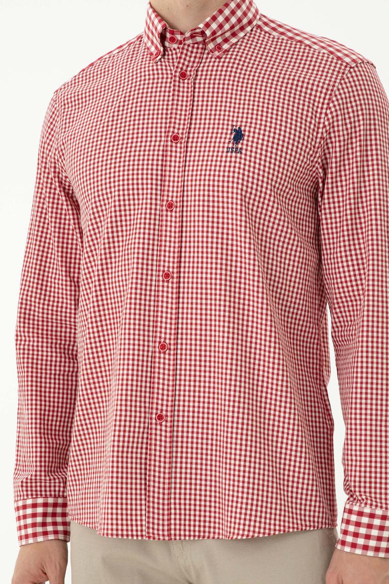 Erkek Kırmızı Uzun Kollu Gömlek - 50272703033