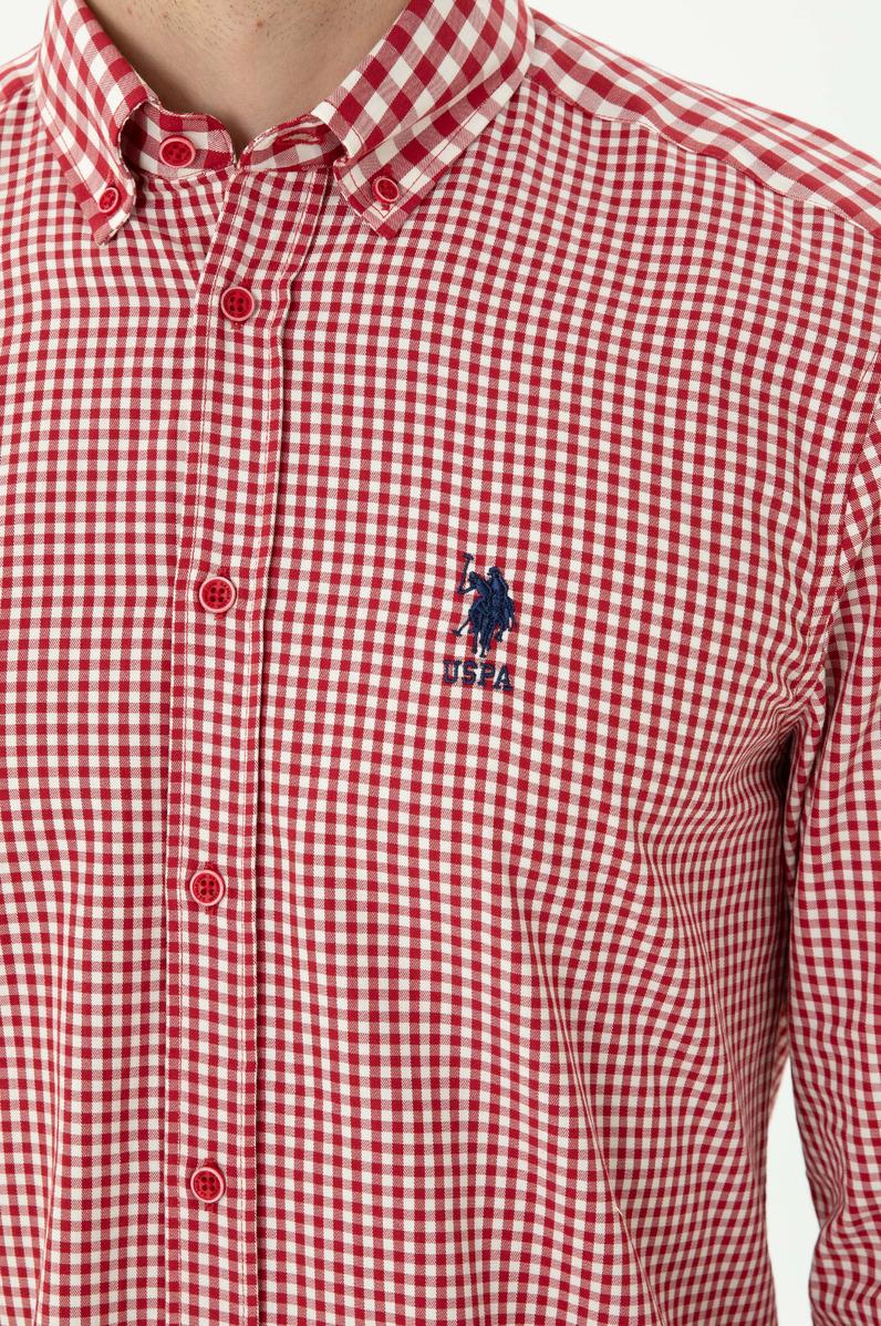 Erkek Kırmızı Uzun Kollu Gömlek