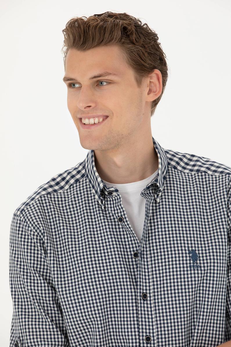 Erkek Lacivert Uzun Kollu Gömlek